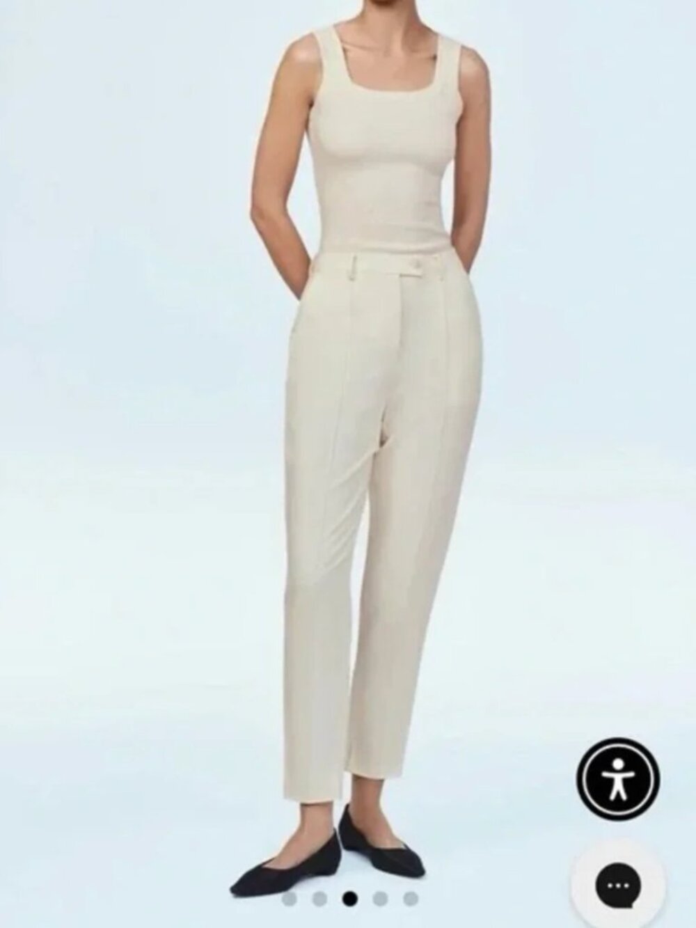 NWT Mayson The Label Slim Straight Pant Ivory Size 8 Trouser